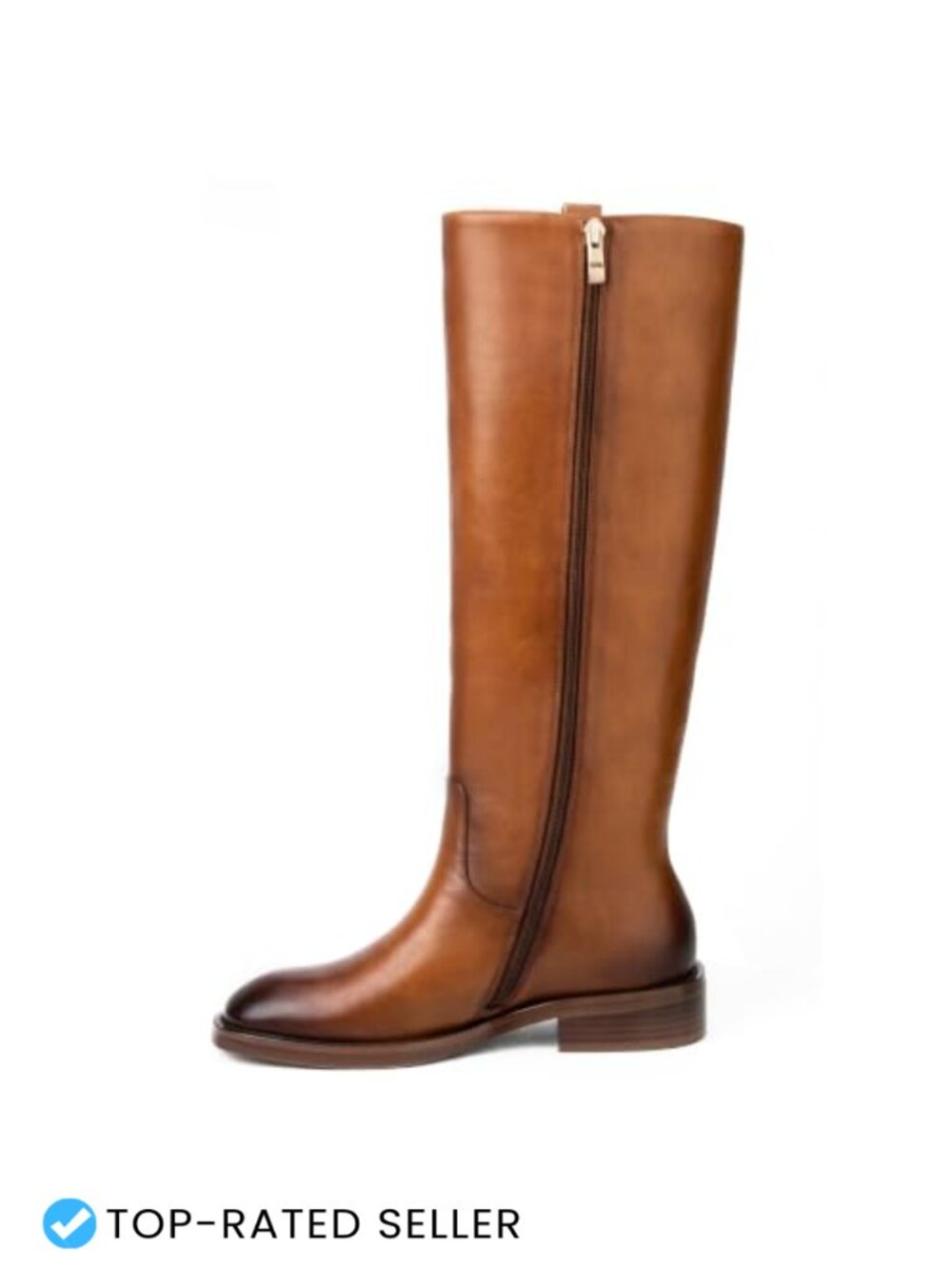 Knee High Boots for Women Low Heel Tall Pull On Faux Leather - Picture 4 of 6